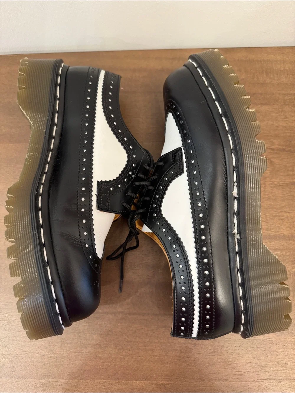 Dr. Martens Made in England OG Black & White Bex Brogue Oxfords